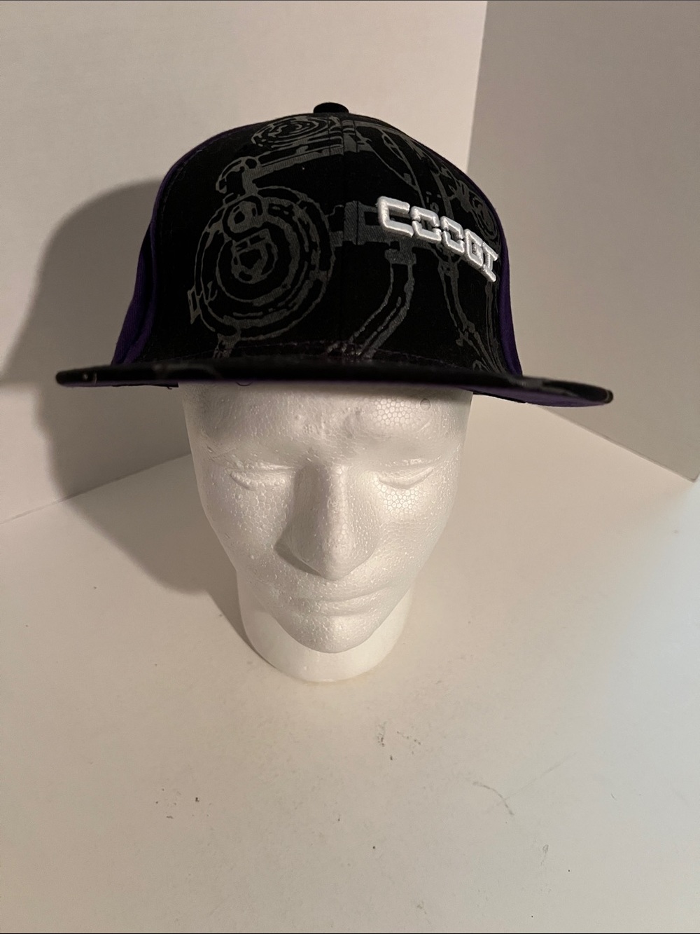 Coogi Black & Purple Graphic Fitted Cap — Size 7½